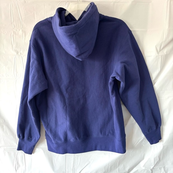 Supreme Blue Purple Hoodie Drop Shadow Spellout Logo SZ M Gently Worn 1X - Picture 2 of 14